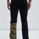 Pantalón Apilado De Pierna Ancha Bryce - Negro/Combinado