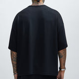 Camisa De Manga Corta Zyler Textured Boxy - Negro