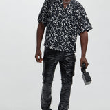 Pantalón Came To Party Cargo Flare Waxed - Negro