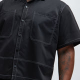 Camisa Curtis Contrast Stitch - Negro