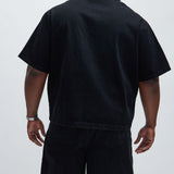 Camisa de Colin de botón de mezclilla verdadera - lavado negro