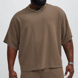 Camisa De Manga Corta Zyler Textured Boxy - Gris Pardo