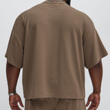 Camisa De Manga Corta Zyler Textured Boxy - Gris Pardo