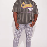 Camisa De Manga Corta Eighty Eight Champs Oversized - Gris