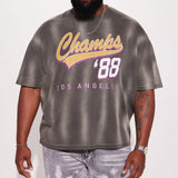 Camisa De Manga Corta Eighty Eight Champs Oversized - Gris