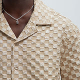 Camisa Crinkled Checkers - Bronceado
