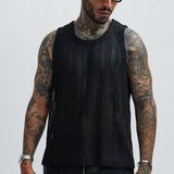 Camiseta De Tirantes Atlas Textured - Negro