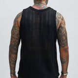 Camiseta De Tirantes Atlas Textured - Negro