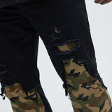 Pantalón Apilado De Pierna Ancha Bryce - Negro/Combinado