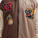 Sudadera XX Varsity Zip Up - Café