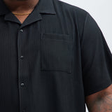 Camisa Show Up Short Sleeve Cuban - Negro