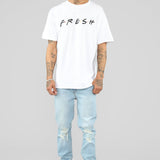 Camisa De Manga Corta Fresh - Blanco Negro