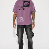 Camisa De Manga Corta All Seeing Eyes Oversized - Morado