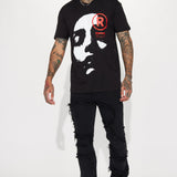 Camisa De Manga Corta Romance - Negro