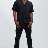 Camisa Top De Manga Corta Dawson - Negro