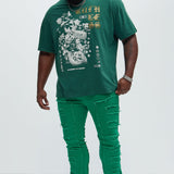 Camisa De Manga Corta Ruthless Oversize - Verde Oscuro