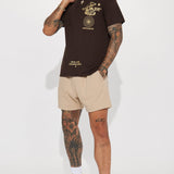 Camisa De Manga Corta Reality - Café