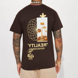 Camisa De Manga Corta Reality - Café
