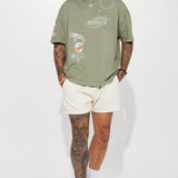 Camisa De Manga Corta Blessed World Oversized - Oliva