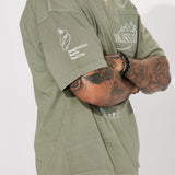 Camisa De Manga Corta Blessed World Oversized - Oliva