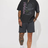 Camisa De Manga Corta Worldwide Oversized - Negro