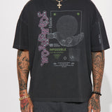 Camisa De Manga Corta Worldwide Oversized - Negro