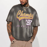 Camisa De Manga Corta Eighty Eight Champs Oversized - Gris