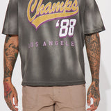 Camisa De Manga Corta Eighty Eight Champs Oversized - Gris