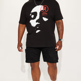 Camisa De Manga Corta Romance - Negro