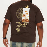 Camisa De Manga Corta Reality - Café