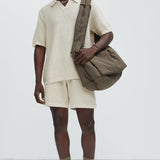 Camisa Clay Textured Johnny Collar - Crema