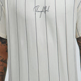 Camisa De Manga Corta Vertical Striped - Hueso
