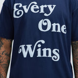 Camisa De Manga Corta Everyone Wins Oversize - Azul Marino