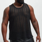 Camiseta De Tirantes Atlas Textured - Negro