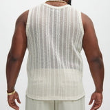Camiseta De Tirantes Atlas Textured - Blanco