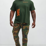 Pantalón Ruthless Embroidered Stacked Skinny Cargo Flare - Camuflaje