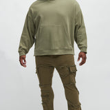 Pantalón Apilado De Pierna Ancha Trapping Frayed - Oliva
