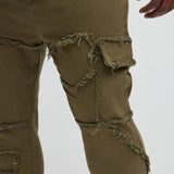 Pantalón Apilado De Pierna Ancha Trapping Frayed - Oliva
