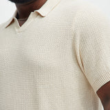 Camisa Clay Textured Johnny Collar - Crema