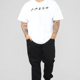 Camisa De Manga Corta Fresh - Blanco Negro