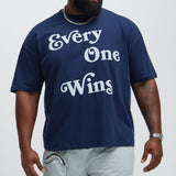 Camisa De Manga Corta Everyone Wins Oversize - Azul Marino