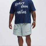 Camisa De Manga Corta Everyone Wins Oversize - Azul Marino