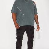 Camisa De Manga Corta Stay United Oversized - Gris