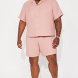 Camisa Abotonada Waffle Knit Textured - Color De Malva