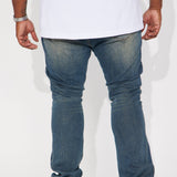 Jeans ajustados apilados Cornell - Lavado azul vintage