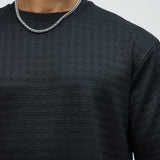 Camisa De Manga Corta 8 AM Textured - Negro