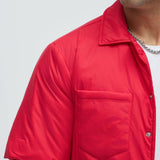 Camisa Aston Nylon Puffer Cropped Short Sleeve - Rojo