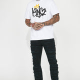 Camisa De Manga Corta Drip King - Blanco
