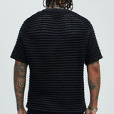 Camiseta Milton Textured Crew Neck - Negro