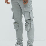 Pantalones Tipo Cargo Bradford Skinny - Gris